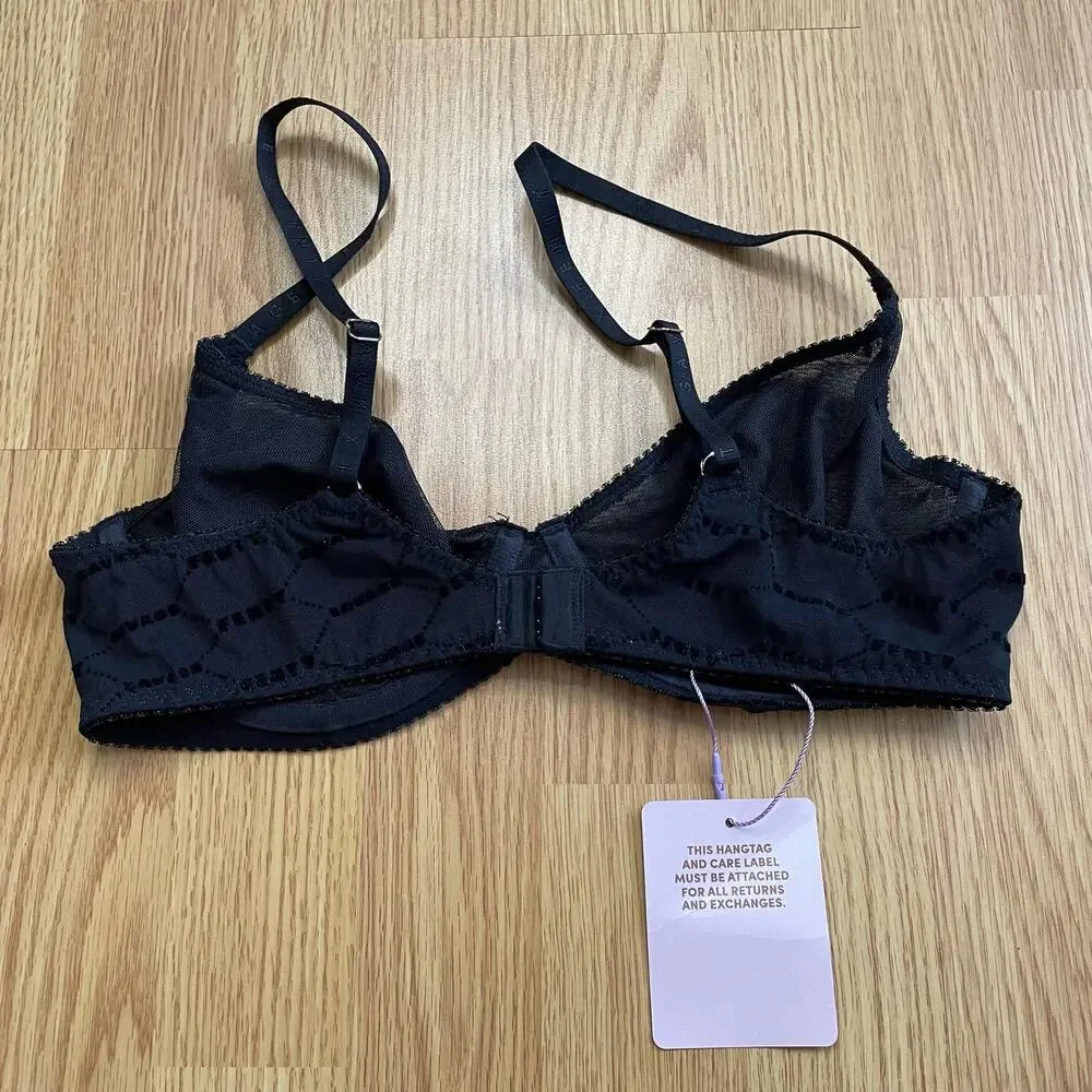 Savage X Fenty Flocked Logo Demi Bra, 34C